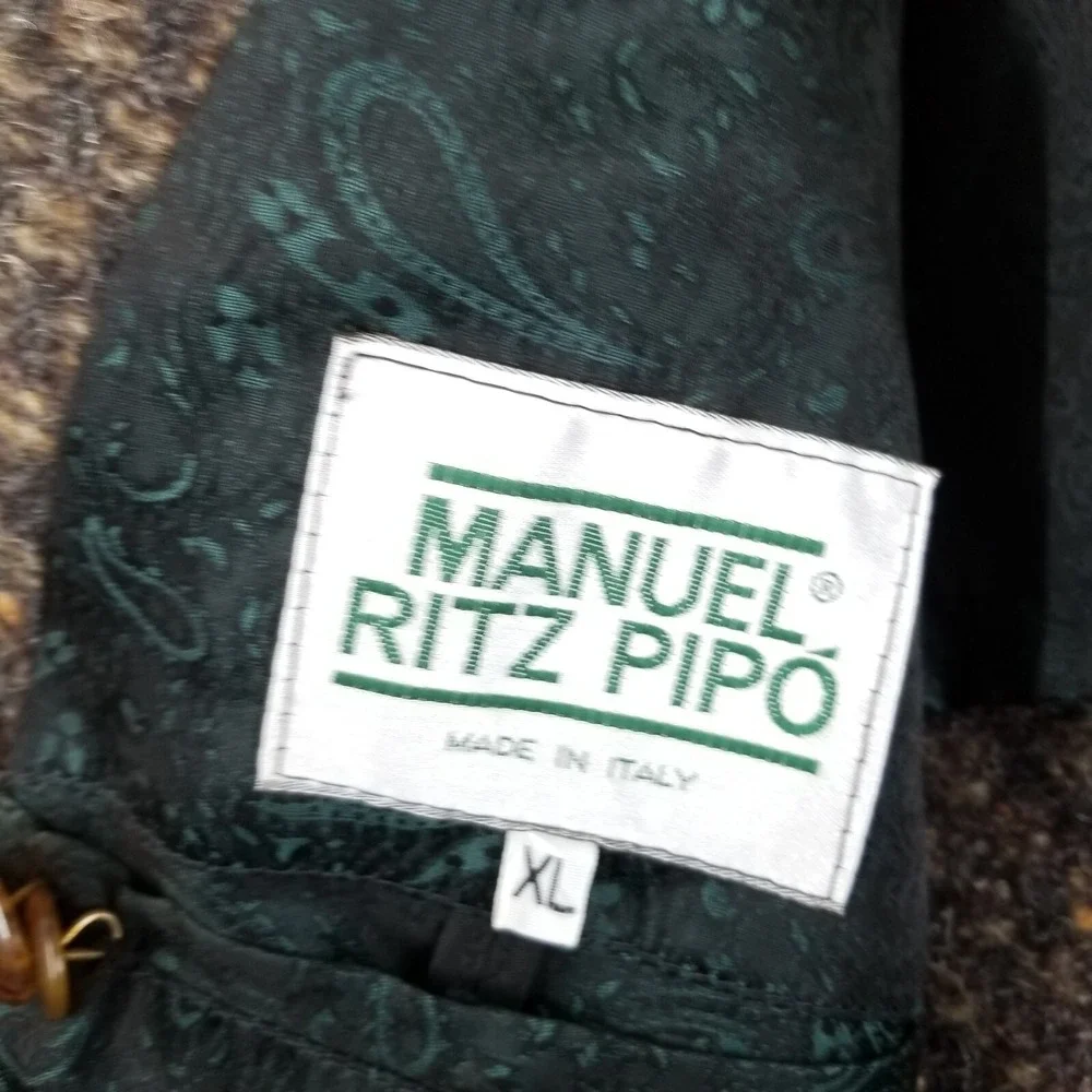 Manuel Ritz Pipo Sport Coat Men Brown Alpaca Wool Textured Jacket Rugged Outdoor